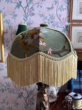 Rita  - 12” Victorian Fringed Lampshade - House Of Hackney Artemis Moss Green