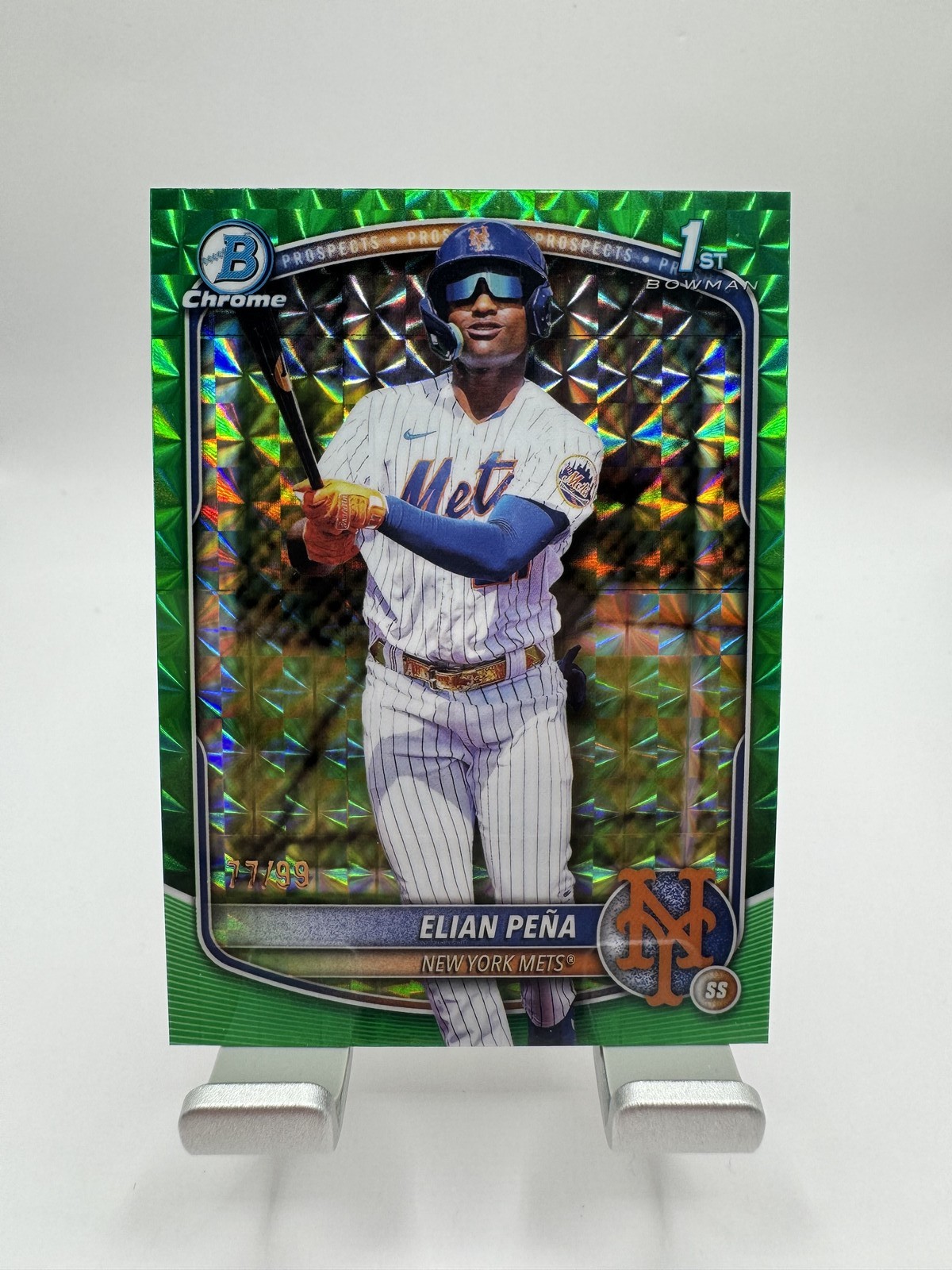 2025 Bowman Chrome Elian Pena 1st Green Geometric Refractor /99 #BCP-155