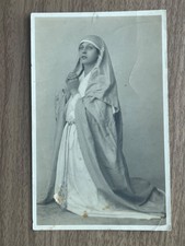 Vintage Postcard Romanian Lady Portrait White Dress Veil Interwar Romania RPPC