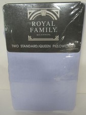 Royal Family By Cannon Set Of 2 Standard/Queen Pillowcases Light Blue New 