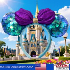 Disney-Parks Mickey Mouse Minnie Ears 2022 Little Mermaid Ariel Purple Headband