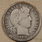 1900-O Barber Dime 10c VG as Pictured L2