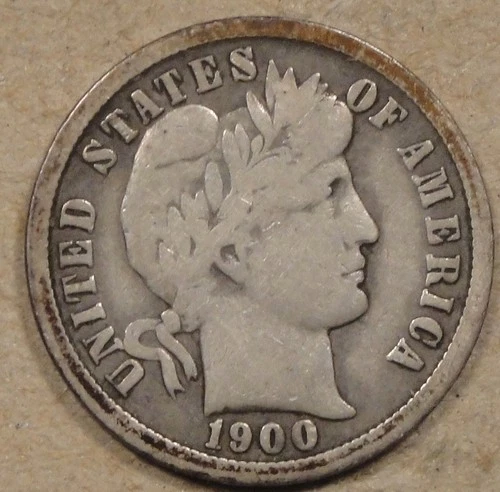 1900-O Barber Dime 10c VG as Pictured L2