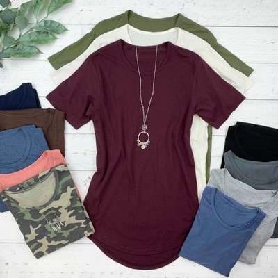 Womens Extra Long T-Shirt Tee | Cotton & Cotton Blend | Small - 2x