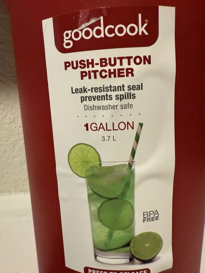 Red Airtight Plastic Durable Drink Container. 1 Gallon. - Image 4 of 4