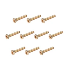 M6x35mm Furniture Screw Hex Socket Machine Screws Zinc Plated Full Thread 10Pcs