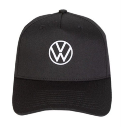 VW Hat Cap Embroidered White Logo On Blue Patch Black Strap-back