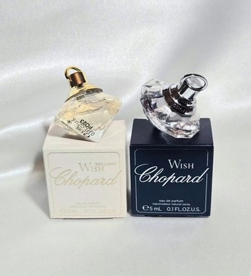 Set of 2 Brilliant Wish Chopard & Wish Chopard Eau de Parfum 5ml Mini New in Nox