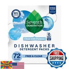 Seventh Generation 72ct Free & Clear Dishwasher Detergent Tabs Fragrance-Free