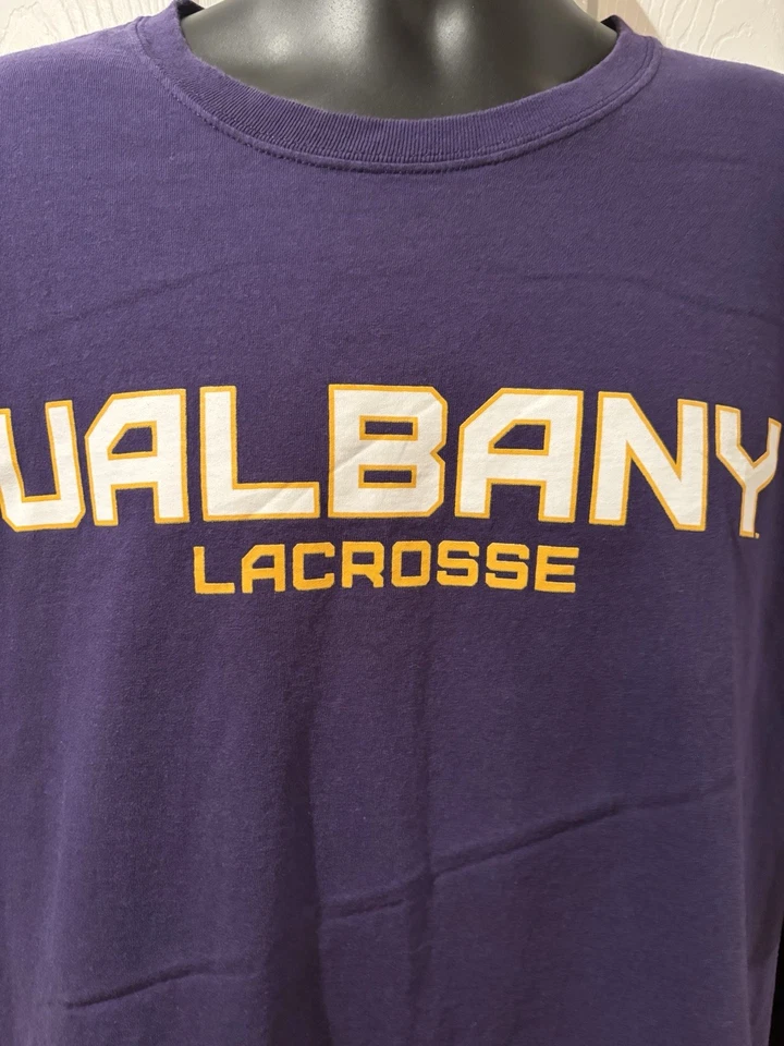 Camiseta de lacrosse Great Danes de la Universidad de Albany para hombre 3XL Champion púrpura Foto 2 de 4