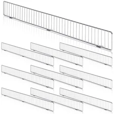 Yaocom 10 Pcs Retail Gondola Shelf Front Wire Fence Guard Rail 36" x 3" Sturd...