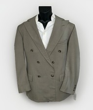 Polo University Club 46R Gray Wool Blazer DBL Breasted DBL Windowpane FLAWED