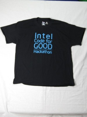 Intel Code for GOOD Hackathon T-Shirt XL Black Hanes Beefy-T Tech Corporate