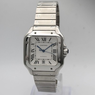 Cartier Santos de Cartier Acier Steel Silver Dial Automatic Watch WSSA0009