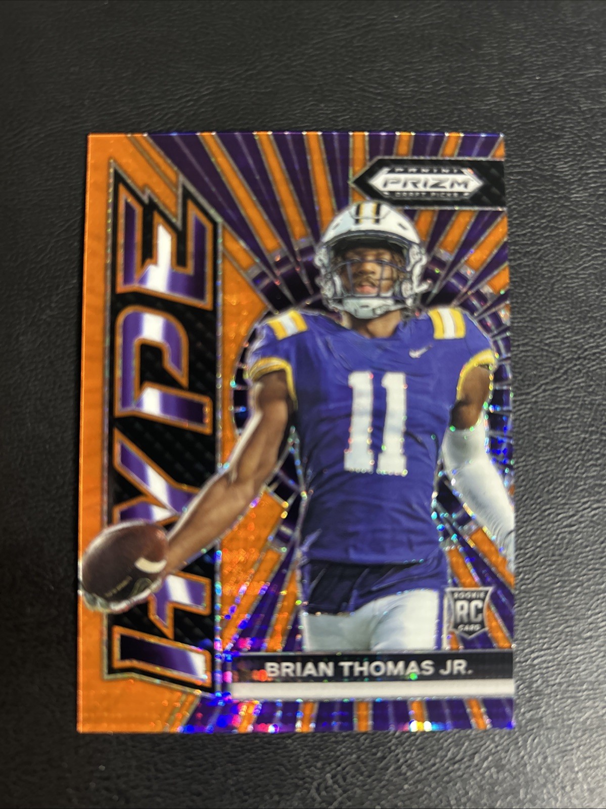 2024 Panini Prizm Draft Brian Thomas Jr Orange Pulsar Hype /49 RC LSU Jaguars