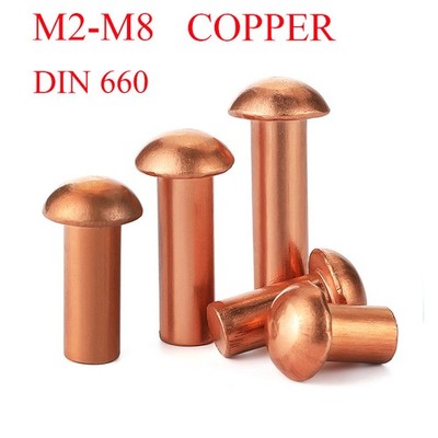 Solid Copper Round Pan Head Rivets DIN 660 M2 M2.5 M3 M4 M5-M8 Nut ...