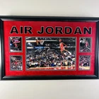 Michael Jordan Signed Chicago Dunk Contest Photo Framed Bulls Custom Display LOA