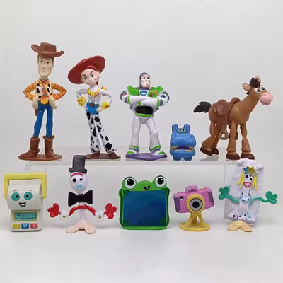 Hot 10pcs/set Movie Cartoon Toy Story 5 Jessie Woody Buzz Lightyear Forky Lilypa