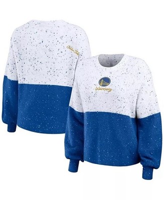 WEAR by Erin Andrews White And Blue Golden State Warriors Color-Block Sweater XL