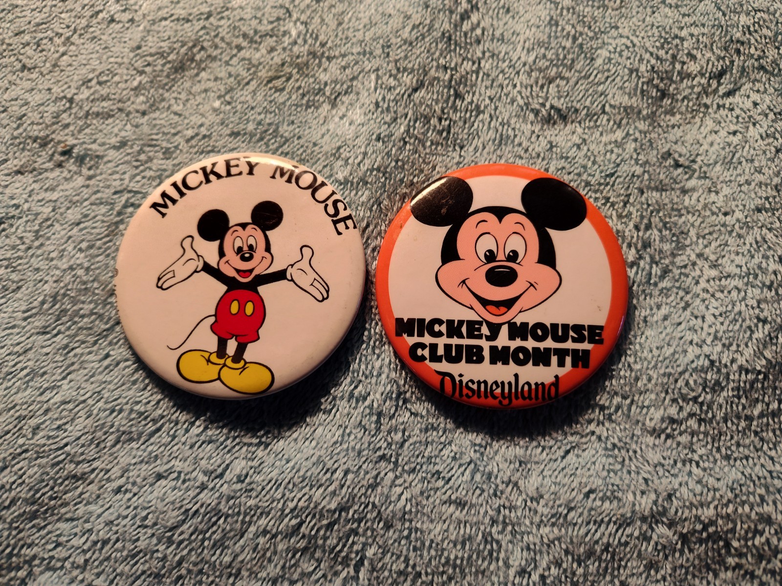 Mickey Mouse Pinbacks-Large 2 1/4 inch-2 Pinbacks for 1 Price