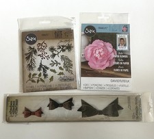 Sizzix Die Cutting Bundle Tim Holtz Holiday Greens  David Tutera Peony  Bow