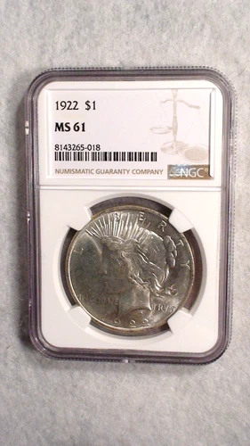 1922 P Peace Dollar NGC MS61 UNCIRCULATED $1 Coin BUY IT NOW!