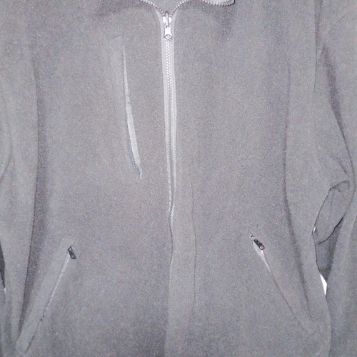 Radwear Black Fleece Jacket Size Large Full Zip Black Pockets EUC image 2