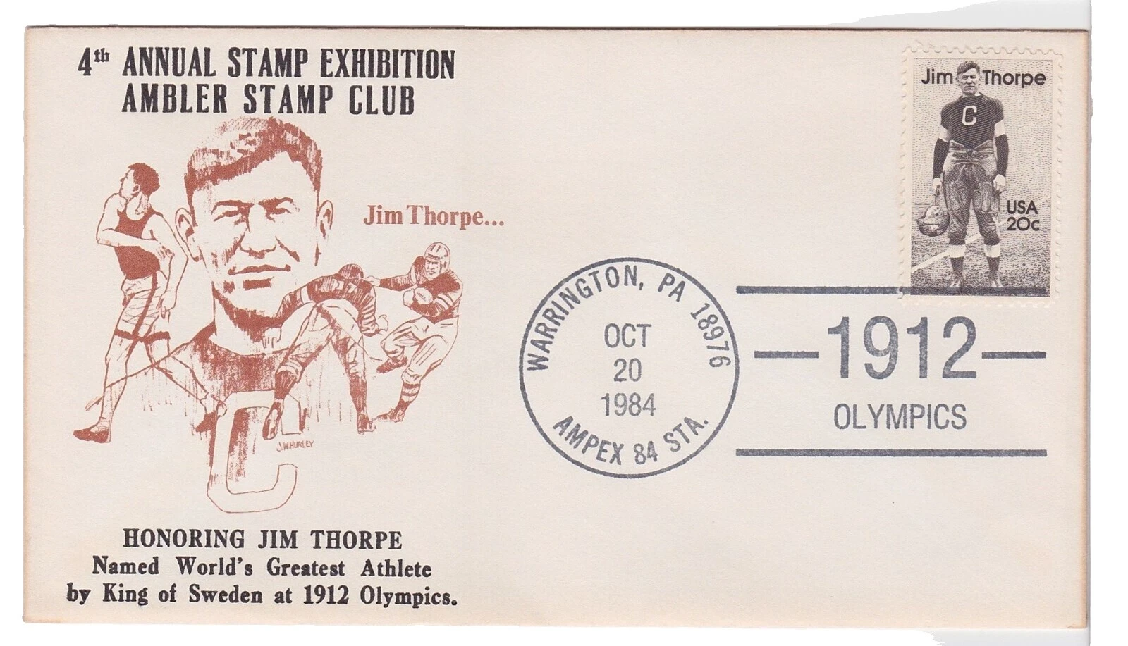 Olympics Pictorial Cancellation United States Stamps