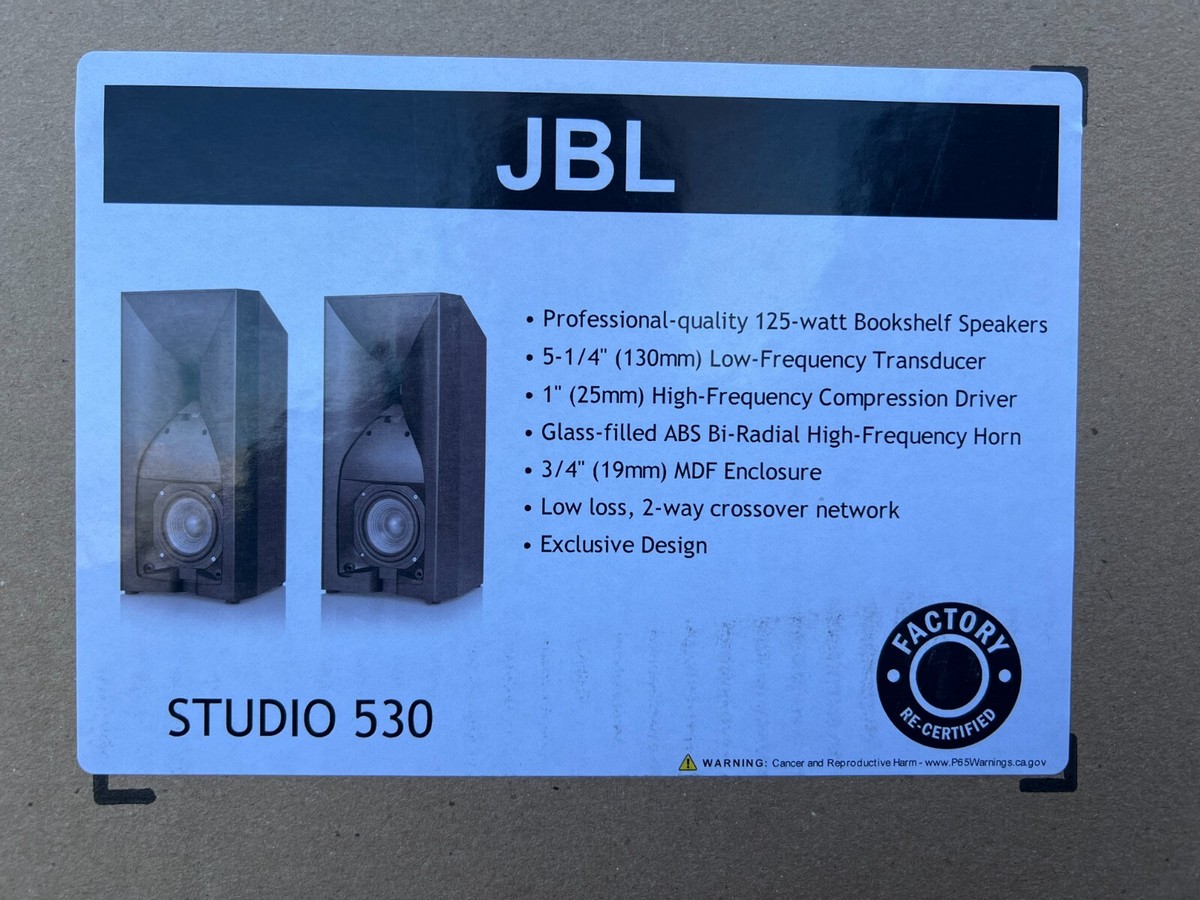 JBL Studio 530 2-Way 5.25-Inch Bookshelf Speakers - Black