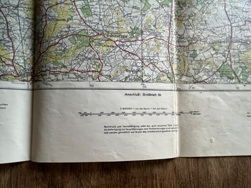 Map 1936 DR GrBl 18 NEUMÜNSTER-BAD SEGEBERG-ITZEHOE-1:100000-coloured-32x27" - Picture 4 of 7