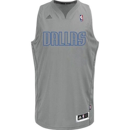 ADIDAS NBA Dallas Mavericks Grey S/L Basketball Jersey Tank Top NEW Mens Sz L - Picture 1 of 6