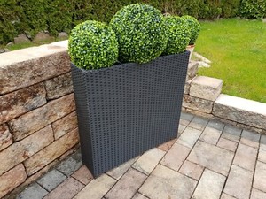 Blumenkubel Xl Schwarz Pflanzkubel Hochbeet Sichtschutz Pflanzgefass Polyrattan Ebay