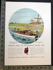 1932 LUDER CRUISER PEACOCK III RUYS STERLING ENGINE BUFFALO DONALD ART AD 33624