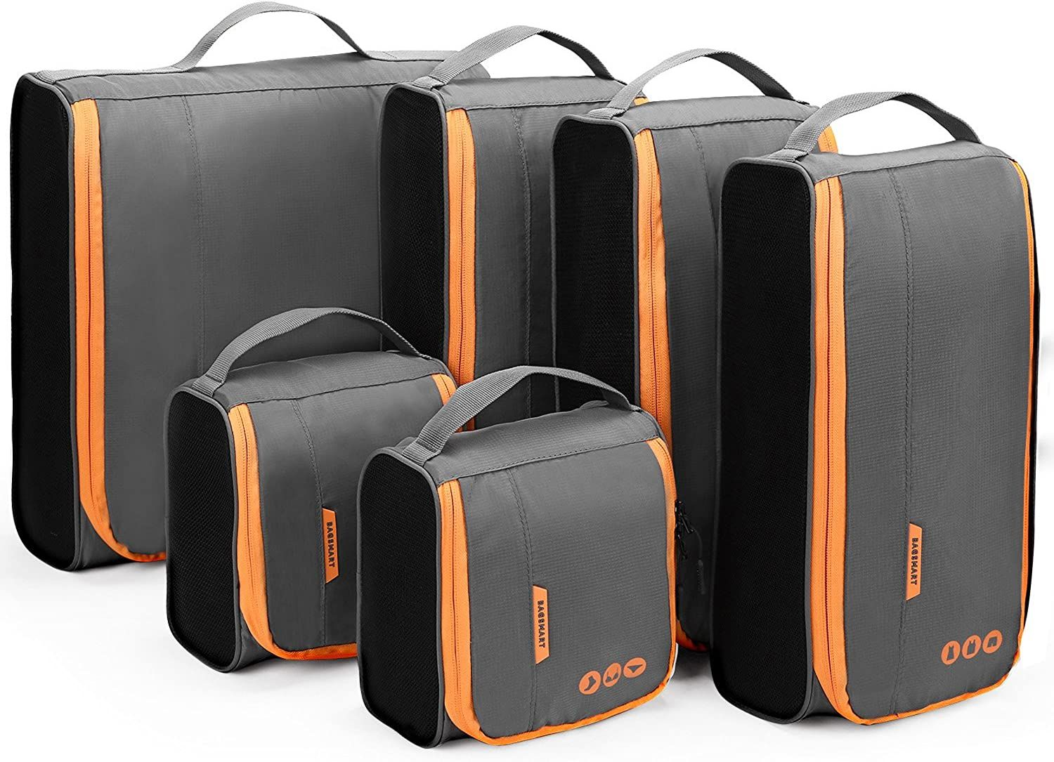 Packing Cubes for Suitcases, BAGSMART 6 Set Large, 01-Grey-image