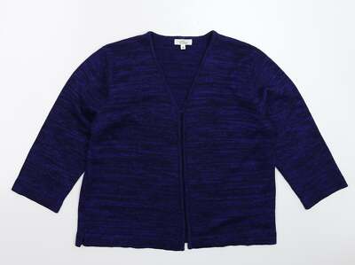 Luxus Strickwaren Damen Blau V-Ausschnitt Acrylmischung Cardigan Größe M