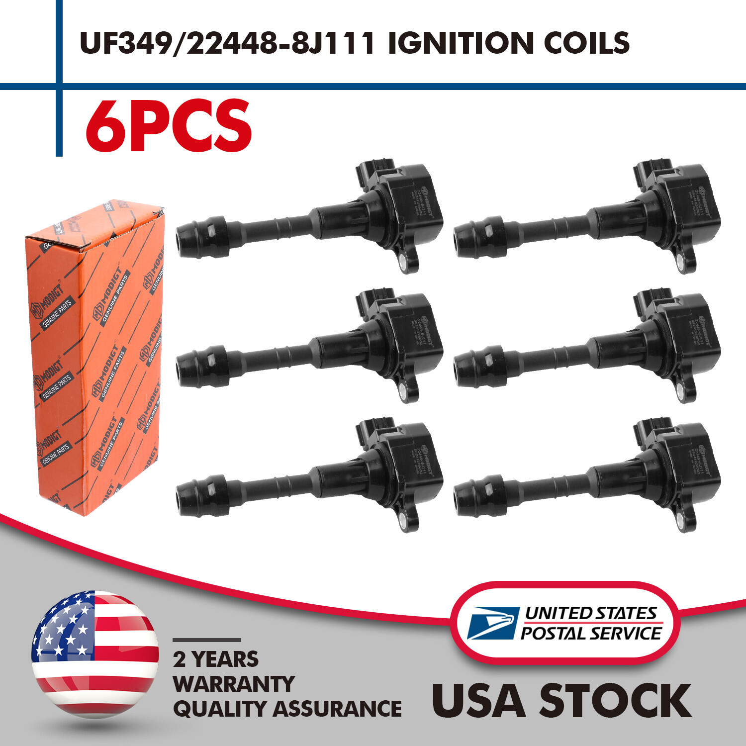 6 Ignition Coil pack for Nissan Altima Frontier Maxima Quest Pathfinder V6 UF349