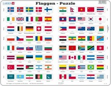 Larsen Puzzle Flaggen und Hauptstädte von 80 Ländern 80 tlg.