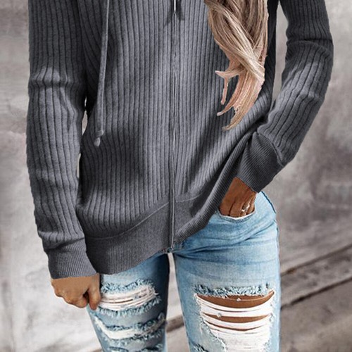 Women Long Sleeve Full Zip Pullover Tops Ladies Long Sleeve Hoodies Sweatshirt - Picture 17 of 28
