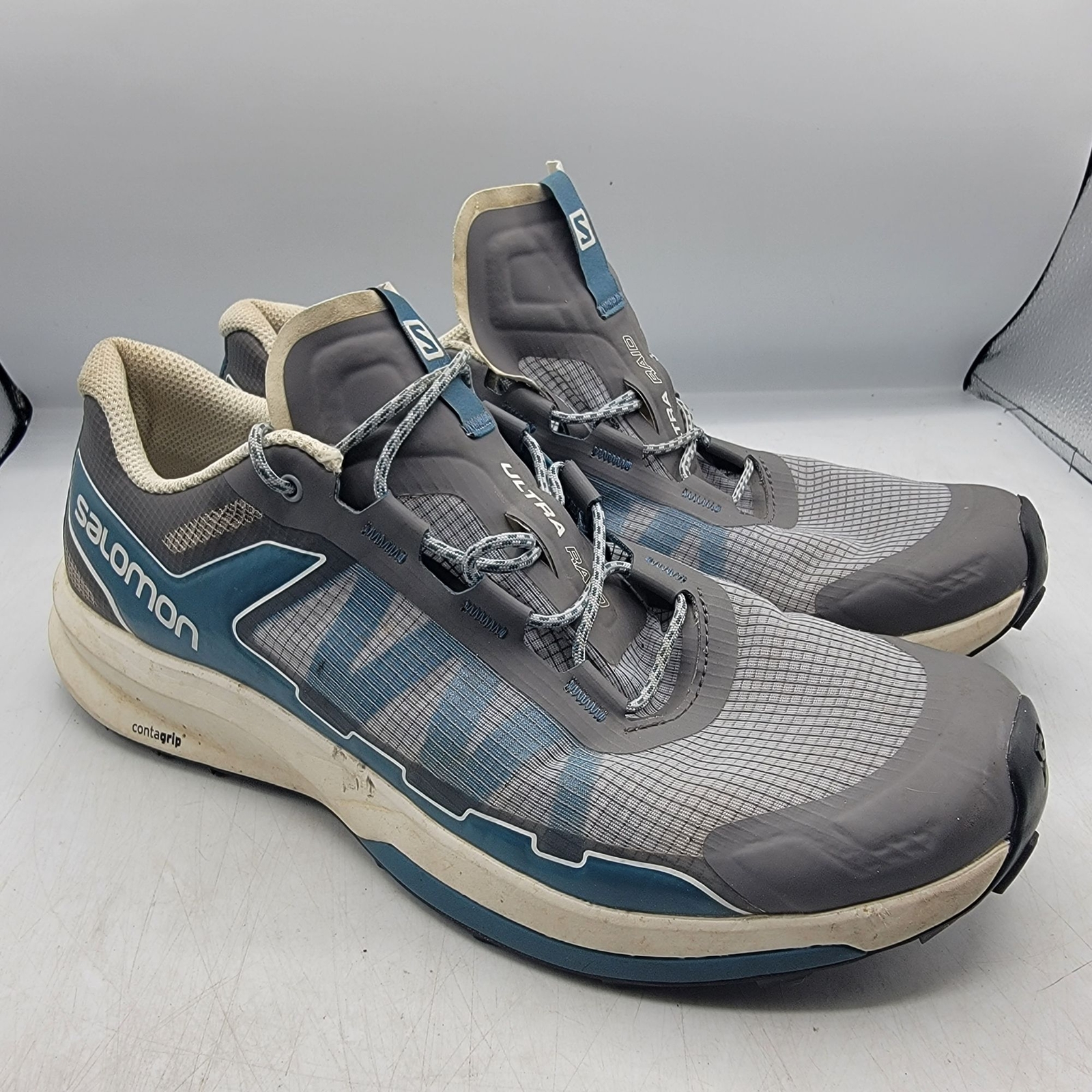 Scarpe da trekking Salomon Ultra Raid Trail Run Quarry da uomo 8 5 blu grigio