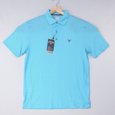 Callaway Mens Golf Shirts Polo Performance Stretch River Blue Opti Dri Sz NWT