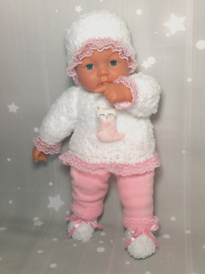 Pullover Hose Mütze Schuhe Puppenkleidung Bekleidung Sachen Re born Baby 43-47