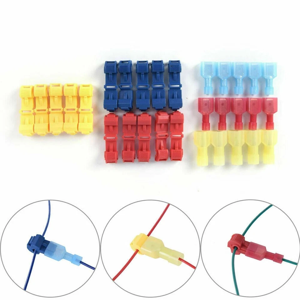 240PC Insulated 22-10 AWG T-Taps Quick Splice Wire Terminal Connectors Combo Kit - Image 4 of 4