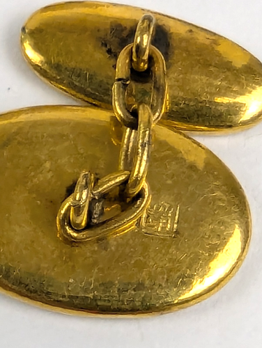 Antique Art Deco Japanese Damascene Gold & Sterling Silver Inlay Cufflinks Sgnd - Picture 5 of 8