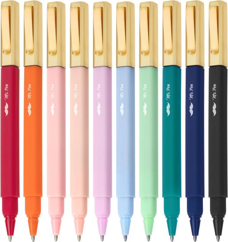 - Aesthetic Pens, 10 Pack, Assorted Colors, Fast Dry, No Smear Bible Pens No Ble-image