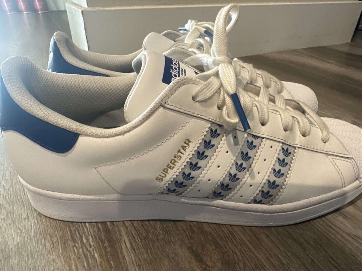 Adidas Originals Superstar White Pattern Blue Fashion