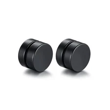 Stainless Steel Black Magnetic Stud  Earring Unisex Fashion Jewelry Men, Punk