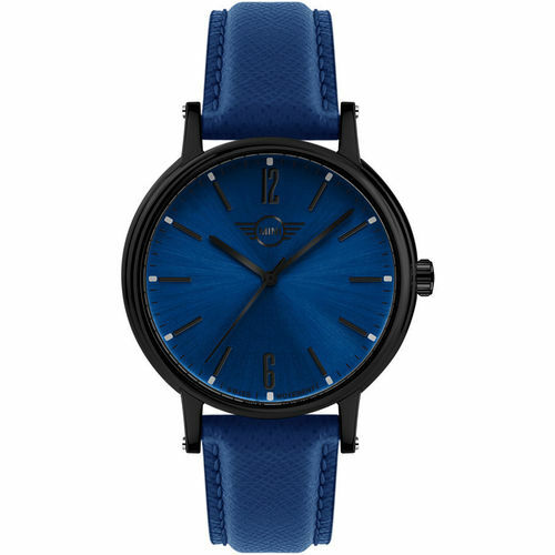 Orologio In Pelle MINI COOPER BMW Swiss Made MI.2172L/56 Nero Blu