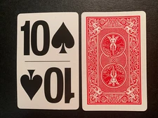 Swap Playing Card LARGE PRINT Ten Of Spades  BICYCLE One Card