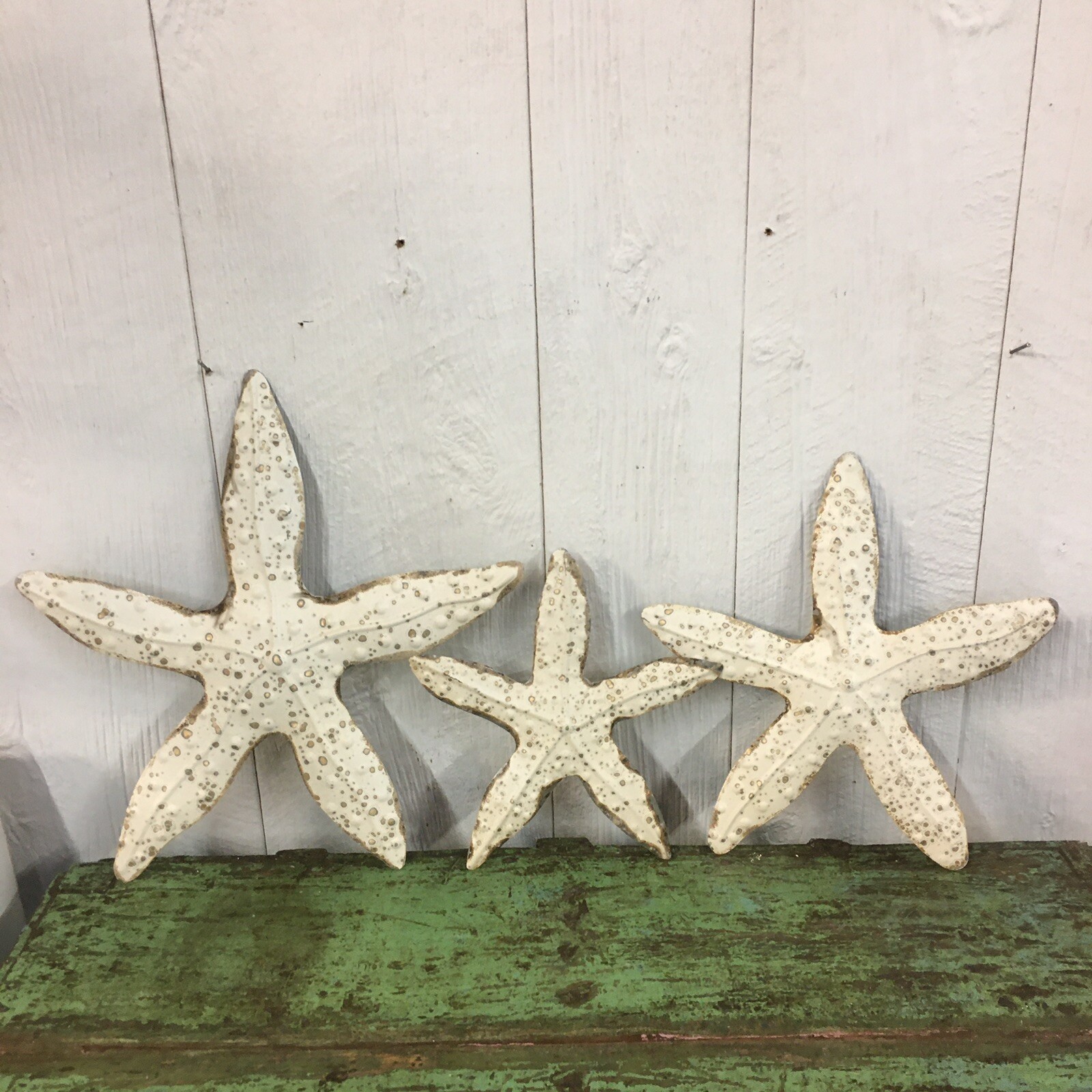 Set Of 3 Metal Starfish Wall Art Beach House Coastal Nautical Ocean Decor eBay