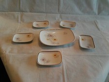 1 Servierteller + 5 kleine PMR Bavaria Jaeger & Co  Goldrand Blumen 50 er